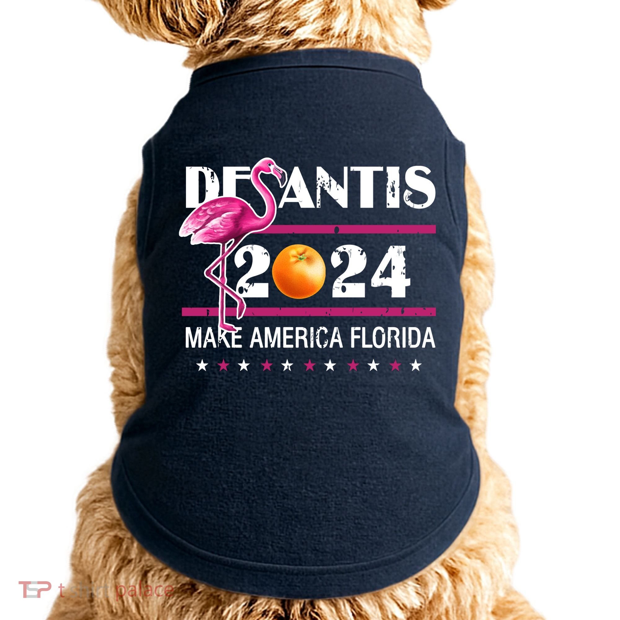 Desantis 2024 Make America Florida Flamingo Doggie Tank