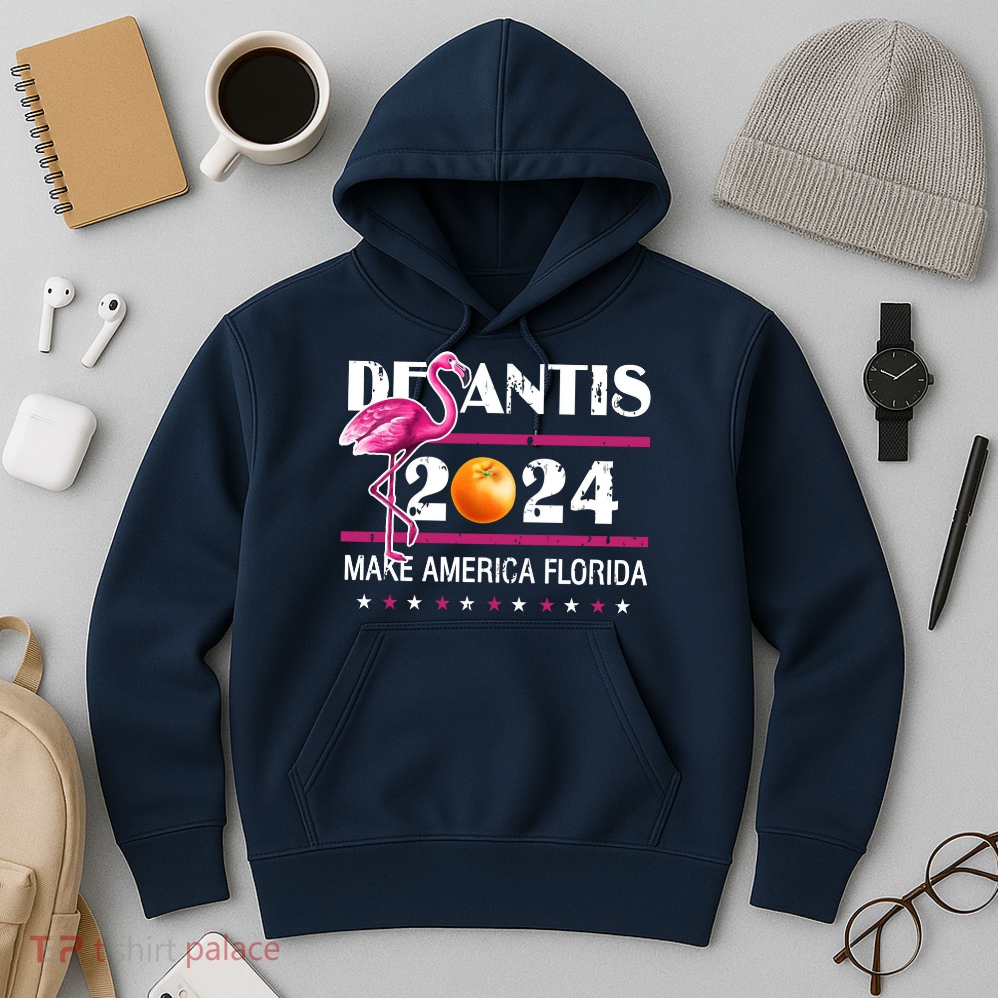 Desantis 2024 Make America Florida Flamingo Hoodie
