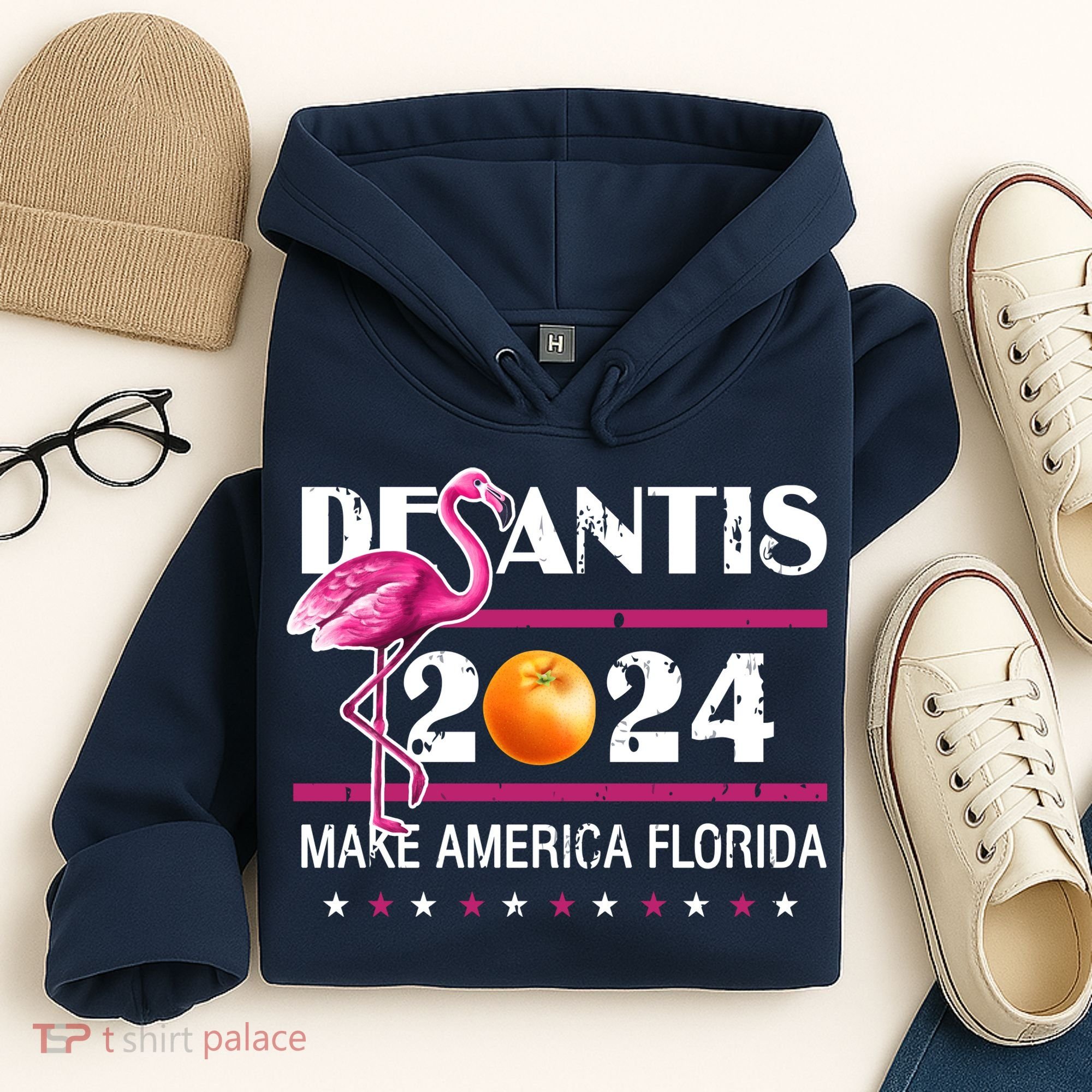 Desantis 2024 Make America Florida Flamingo Hoodie