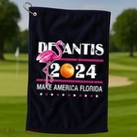 Desantis 2024 Make America Florida Flamingo Golf Towel thumb 1