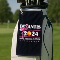 Desantis 2024 Make America Florida Flamingo Golf Towel thumb 2