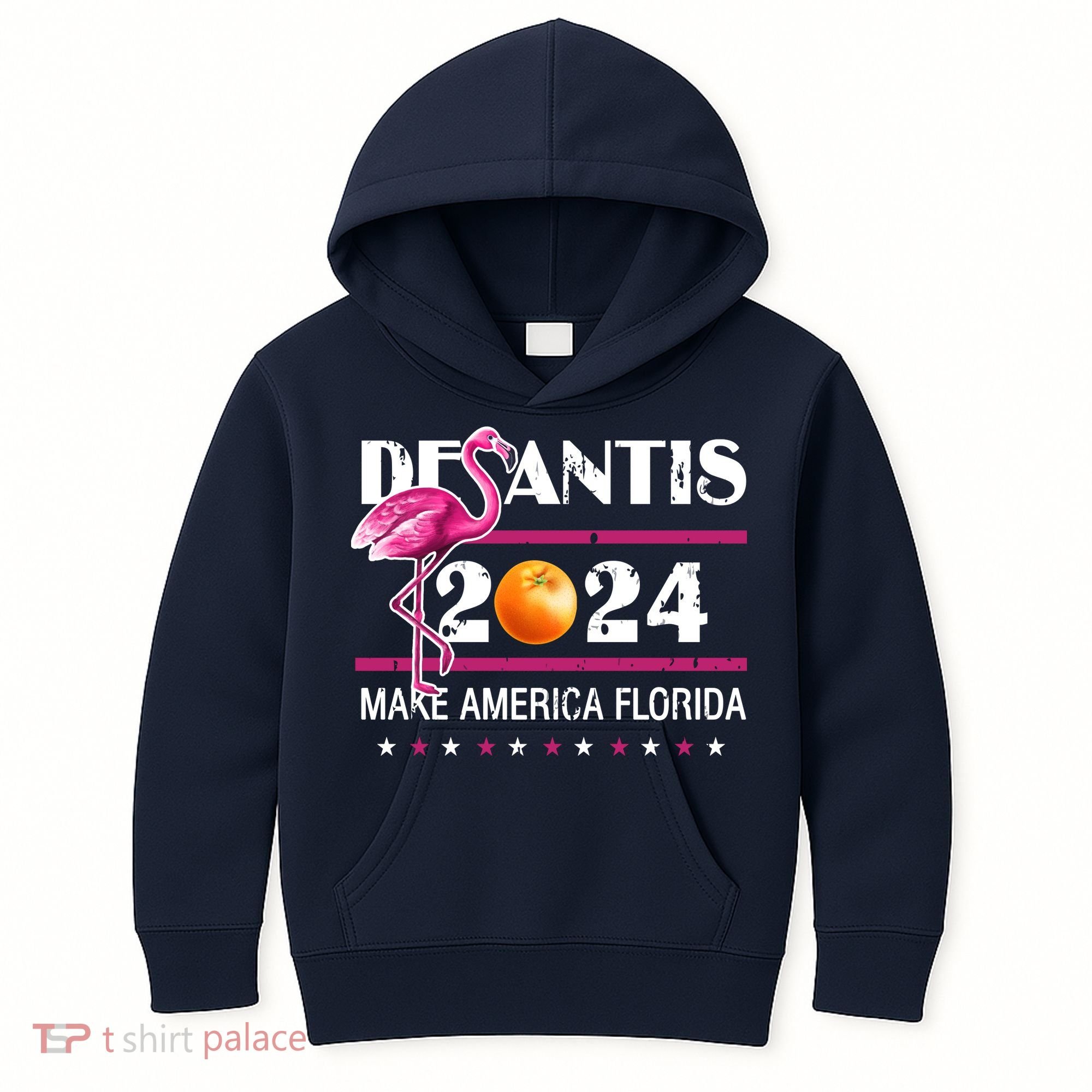 Desantis 2024 Make America Florida Flamingo Kids Hoodie