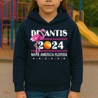 Desantis 2024 Make America Florida Flamingo Kids Hoodie thumb 3