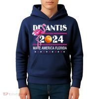 Desantis 2024 Make America Florida Flamingo Kids Hoodie thumb 4