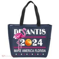 Desantis 2024 Make America Florida Flamingo Tote Bag thumb 0