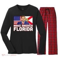 DeSantis 2024 Make America Florida DeSantis 2024 Women's Long Sleeve Flannel Pajama Set  thumb 0