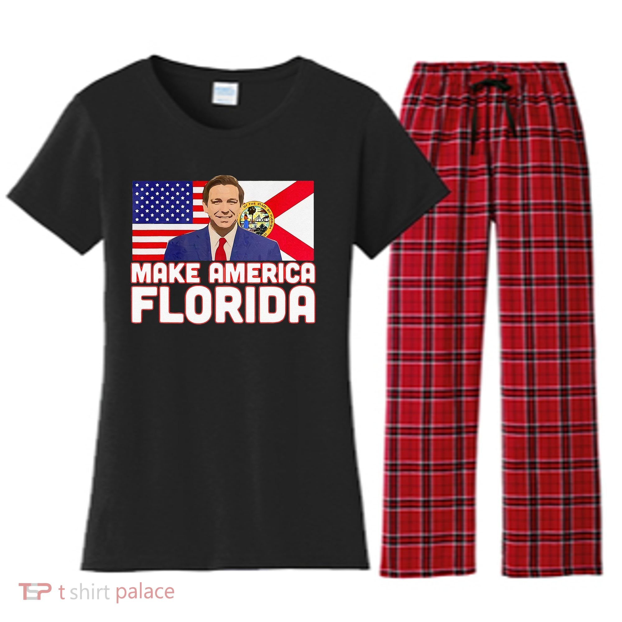 DeSantis 2024 Make America Florida DeSantis 2024 Women's Flannel Pajama Set