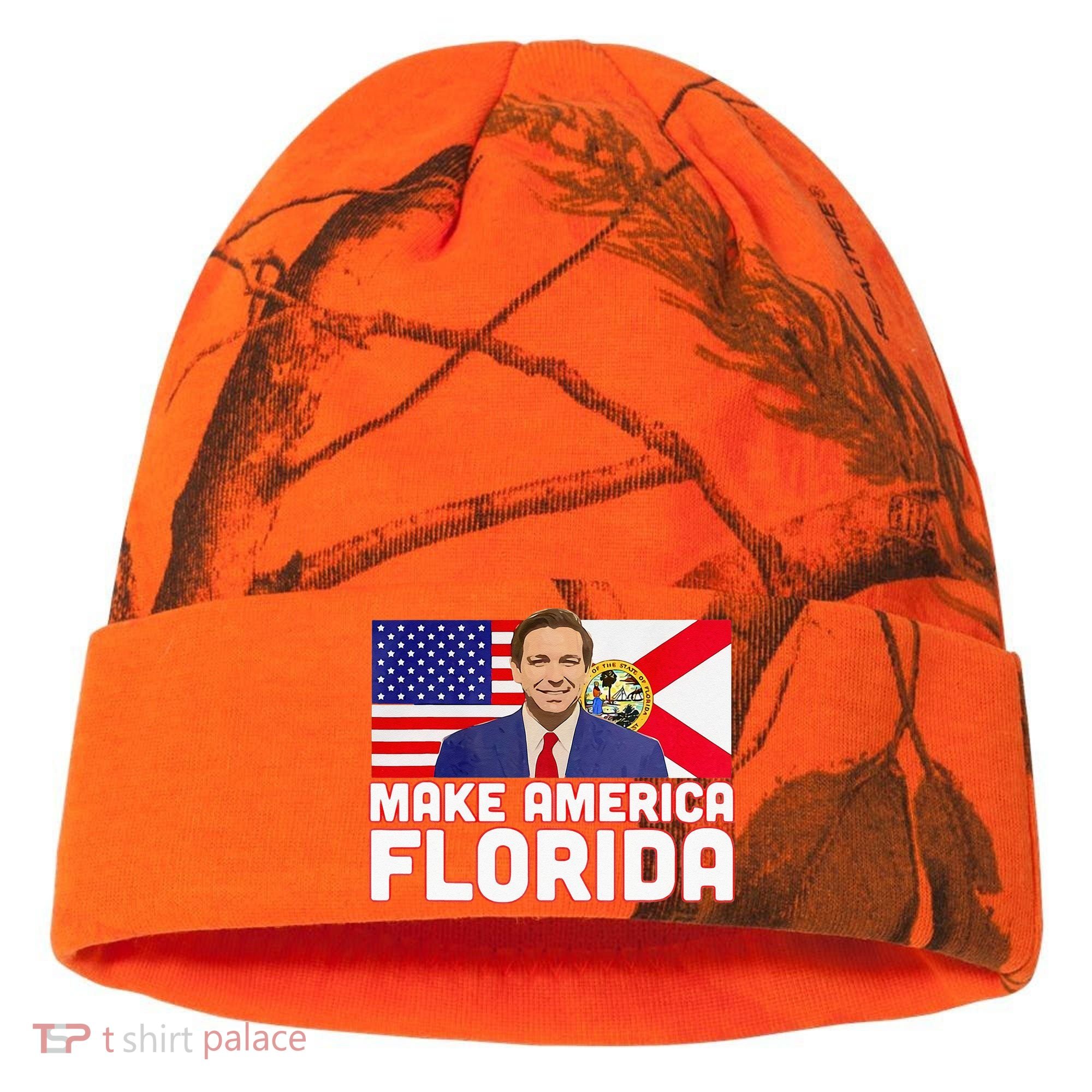 DeSantis 2024 Make America Florida DeSantis 2024 Kati Licensed 12" Camo Cuffed Beanie