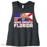 DeSantis 2024 Make America Florida DeSantis 2024 Women's Racerback Cropped Tank thumb 0