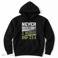 DD 214 Never Underestimate A Woman With DD214 Veteran Hoodie thumb 0