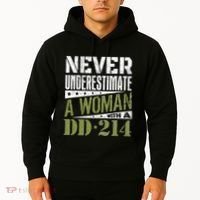 DD 214 Never Underestimate A Woman With DD214 Veteran Hoodie thumb 2