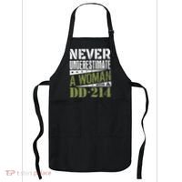 DD 214 Never Underestimate A Woman With DD214 Veteran Apron thumb 0
