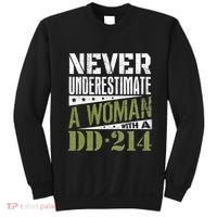 DD 214 Never Underestimate A Woman With DD214 Veteran Sweatshirt thumb 0