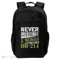 DD 214 Never Underestimate A Woman With DD214 Veteran Backpack thumb 0