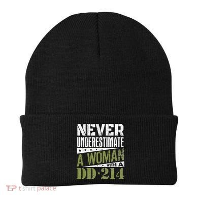 DD 214 Never Underestimate A Woman With DD214 Veteran Beanie