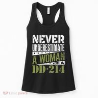 DD 214 Never Underestimate A Woman With DD214 Veteran Women's Tank Top thumb 0