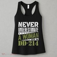 DD 214 Never Underestimate A Woman With DD214 Veteran Women's Tank Top thumb 3