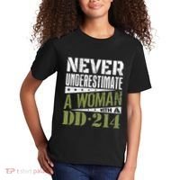 DD 214 Never Underestimate A Woman With DD214 Veteran Kids T-Shirt thumb 2