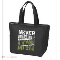 DD 214 Never Underestimate A Woman With DD214 Veteran Tote Bag thumb 3