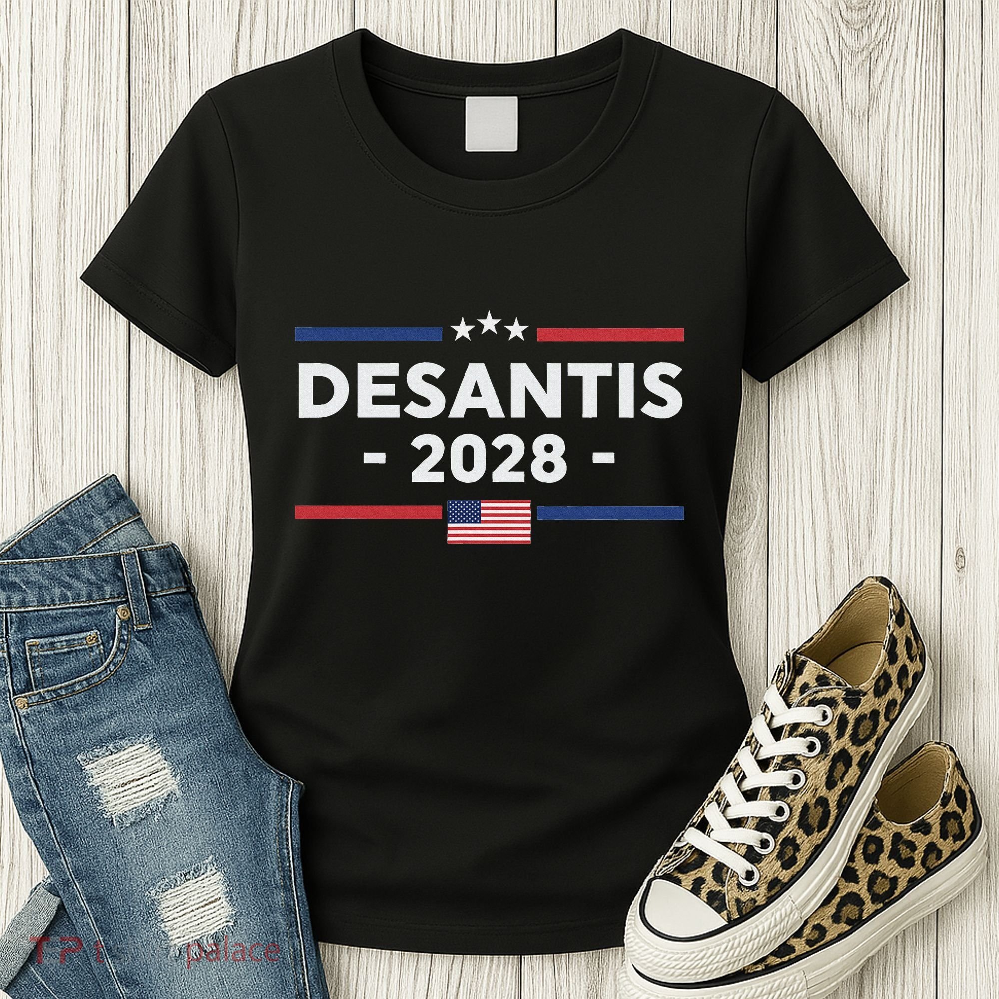 Desantis 2028 Ron Desantis 2028 President Election Us Flag Women's T-Shirt