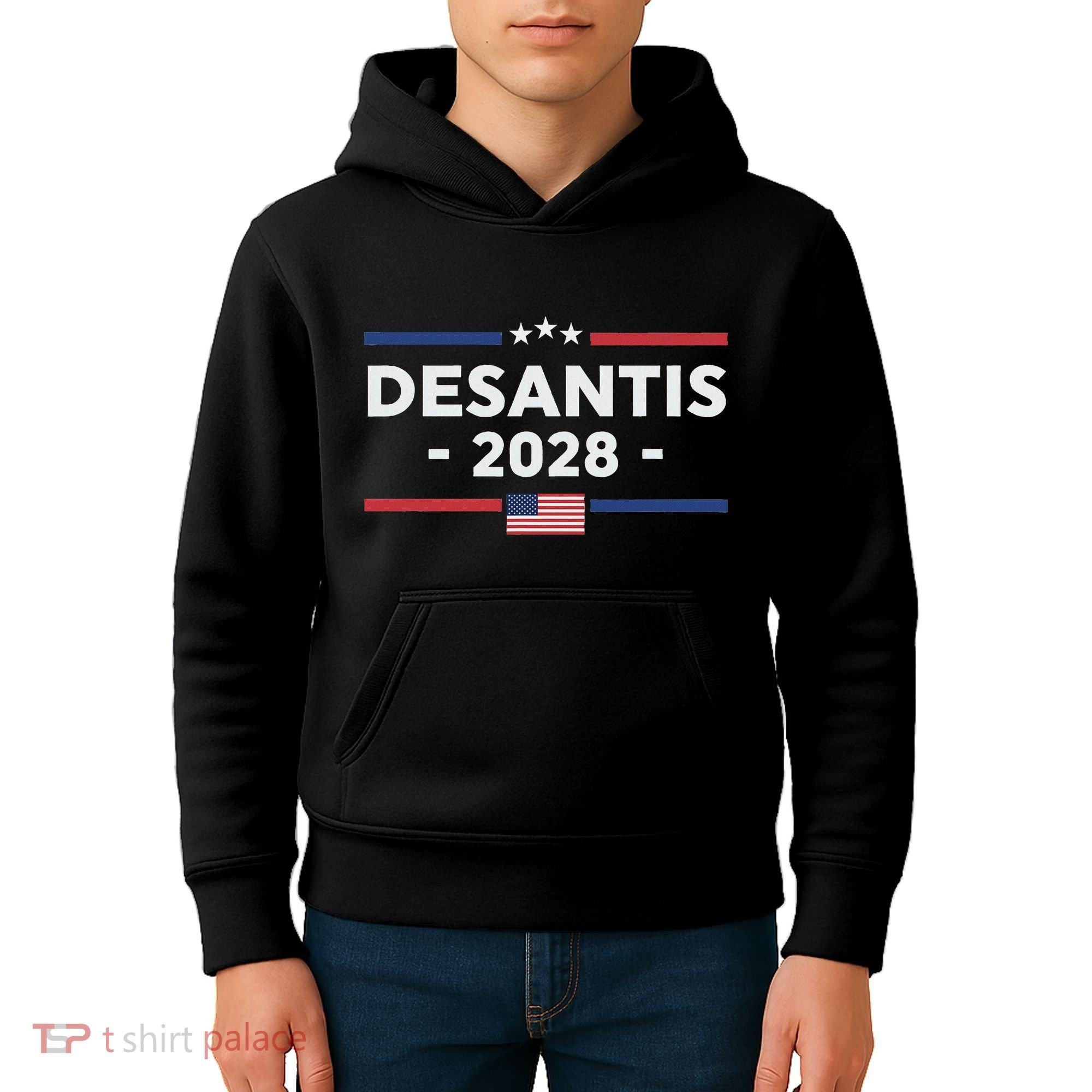 Desantis 2028 Ron Desantis 2028 President Election Us Flag Kids Hoodie