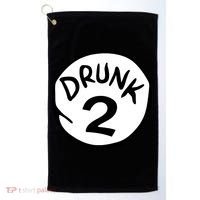 Drunk 2 St Patrick Day Funny Drunk Beer Pong Drunk 2 Golf Towel thumb 0