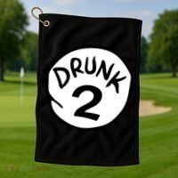 Drunk 2 St Patrick Day Funny Drunk Beer Pong Drunk 2 Golf Towel thumb 1