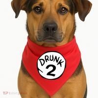 Drunk 2 St Patrick Day Funny Drunk Beer Pong Drunk 2 USA-Made Doggie Bandana thumb 1