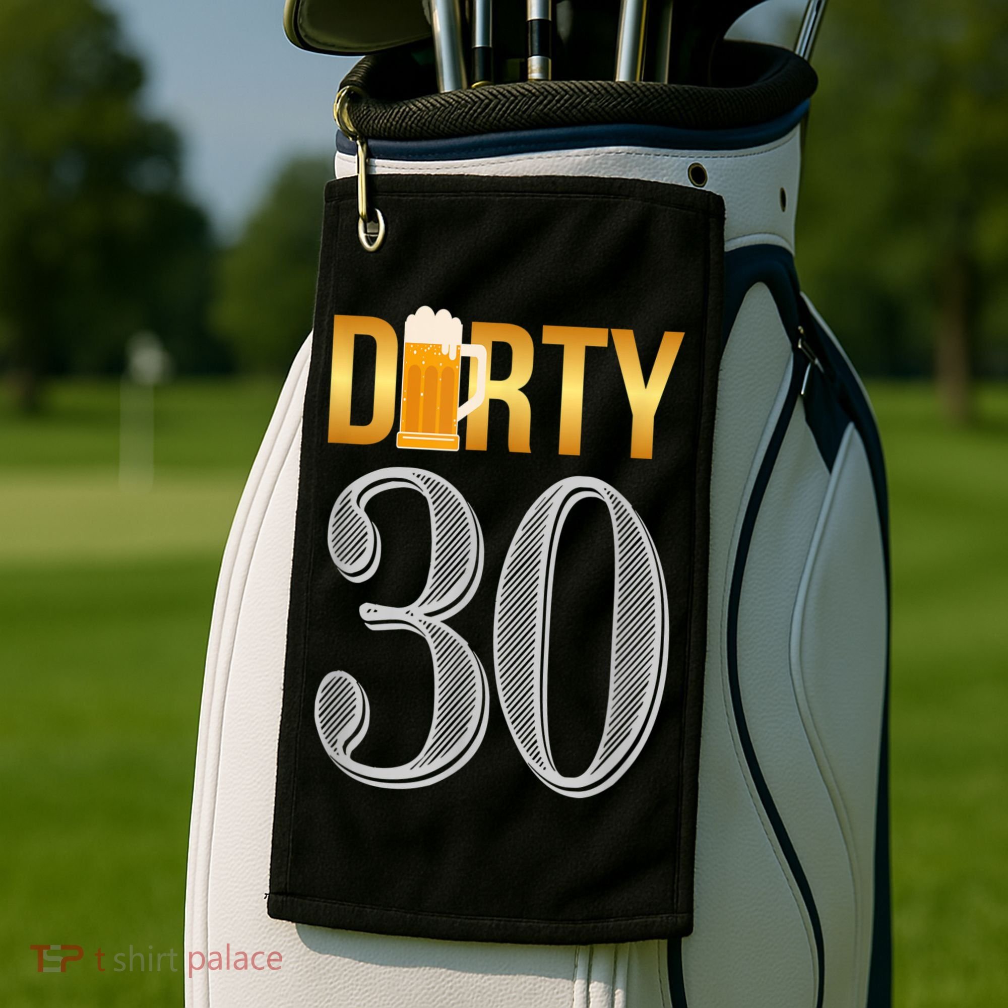Dirty 30 30th Birthday Beer Thirty Golf Towel