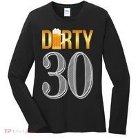 Dirty 30 30th Birthday Beer Thirty Women's Long Sleeve Shirt thumb 0