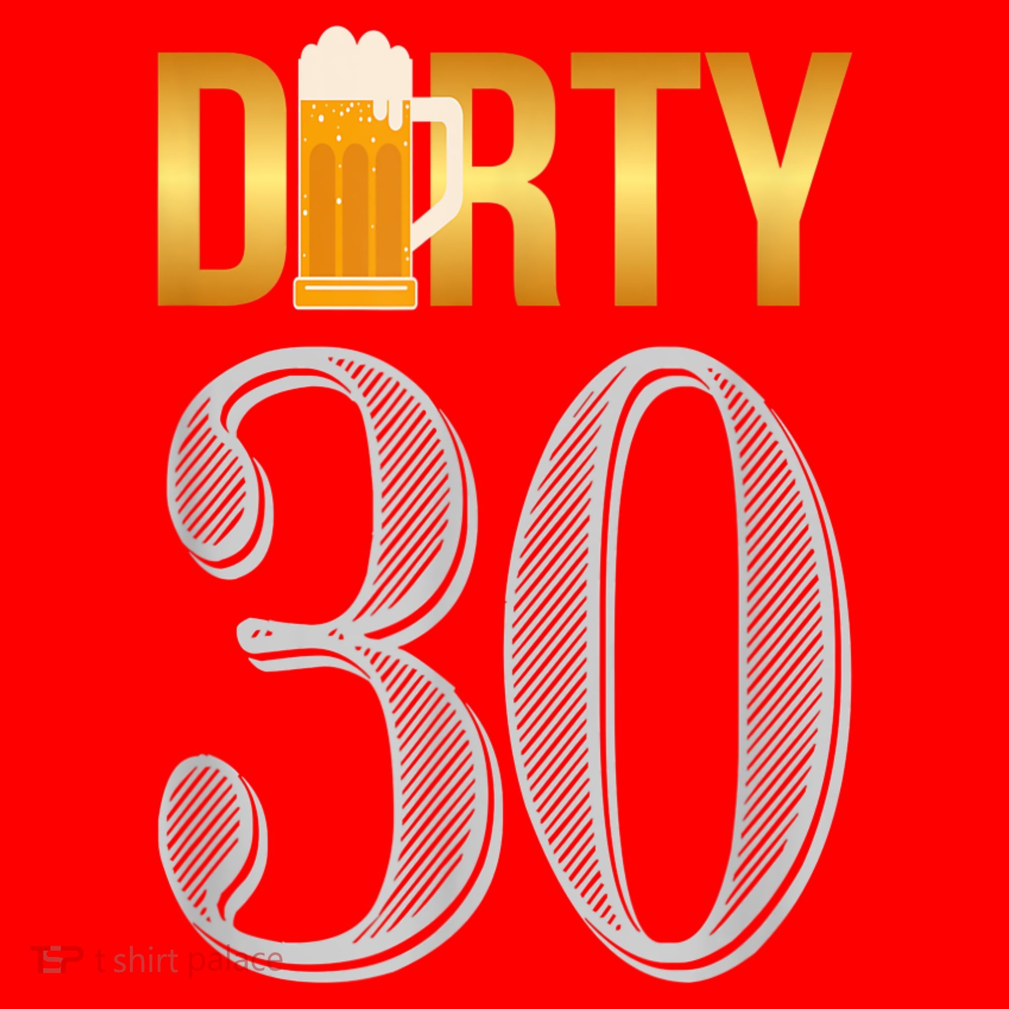 Dirty 30 30th Birthday Beer Thirty Santa Hat