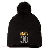 Dirty 30 30th Birthday Beer Thirty Pom Pom 12in Knit Beanie thumb 0