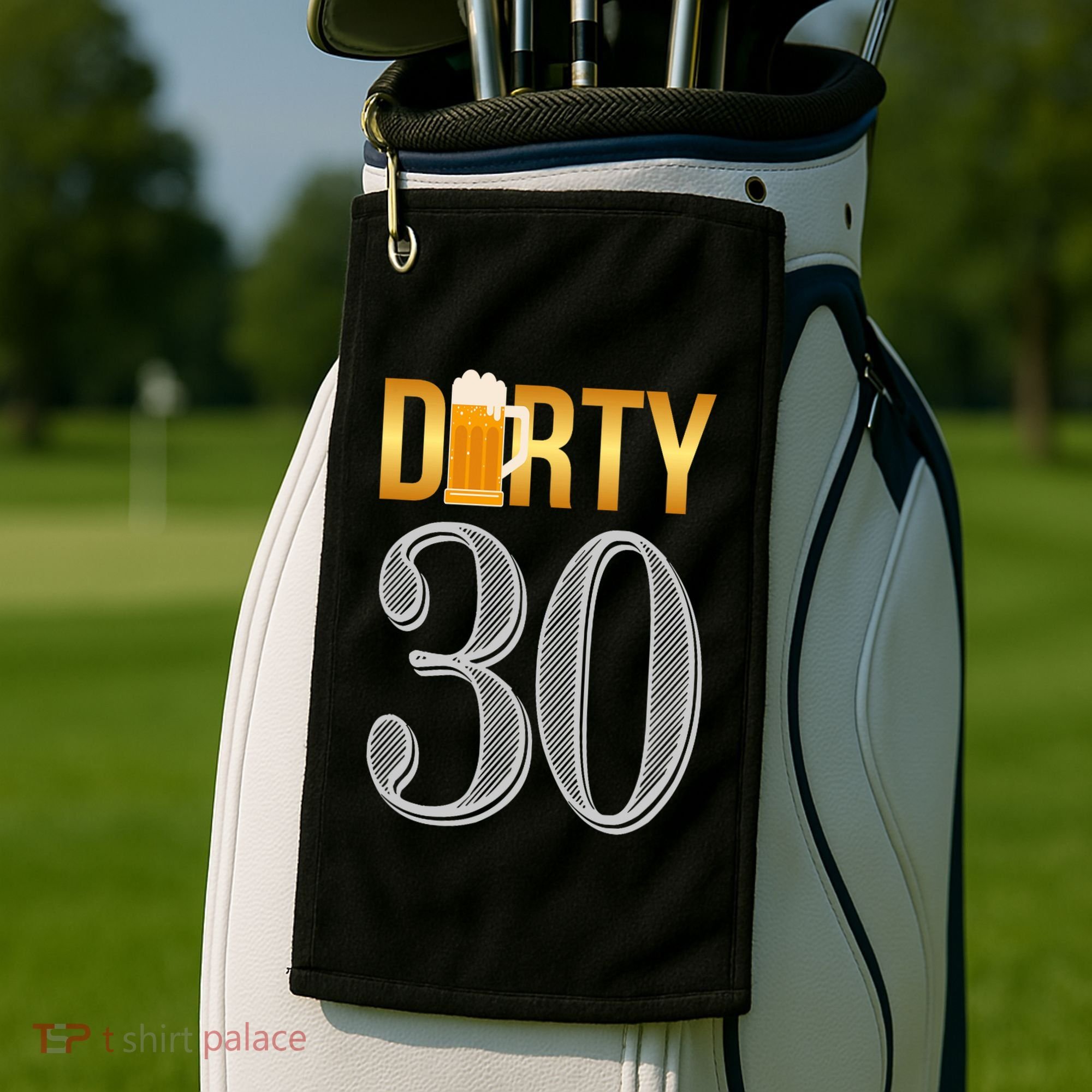 Dirty 30 30th Birthday Beer Thirty Golf Towel