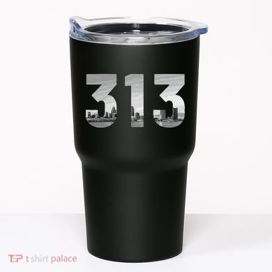 Detroit 313 Area Code Skyline Michigan Vintage Tumbler