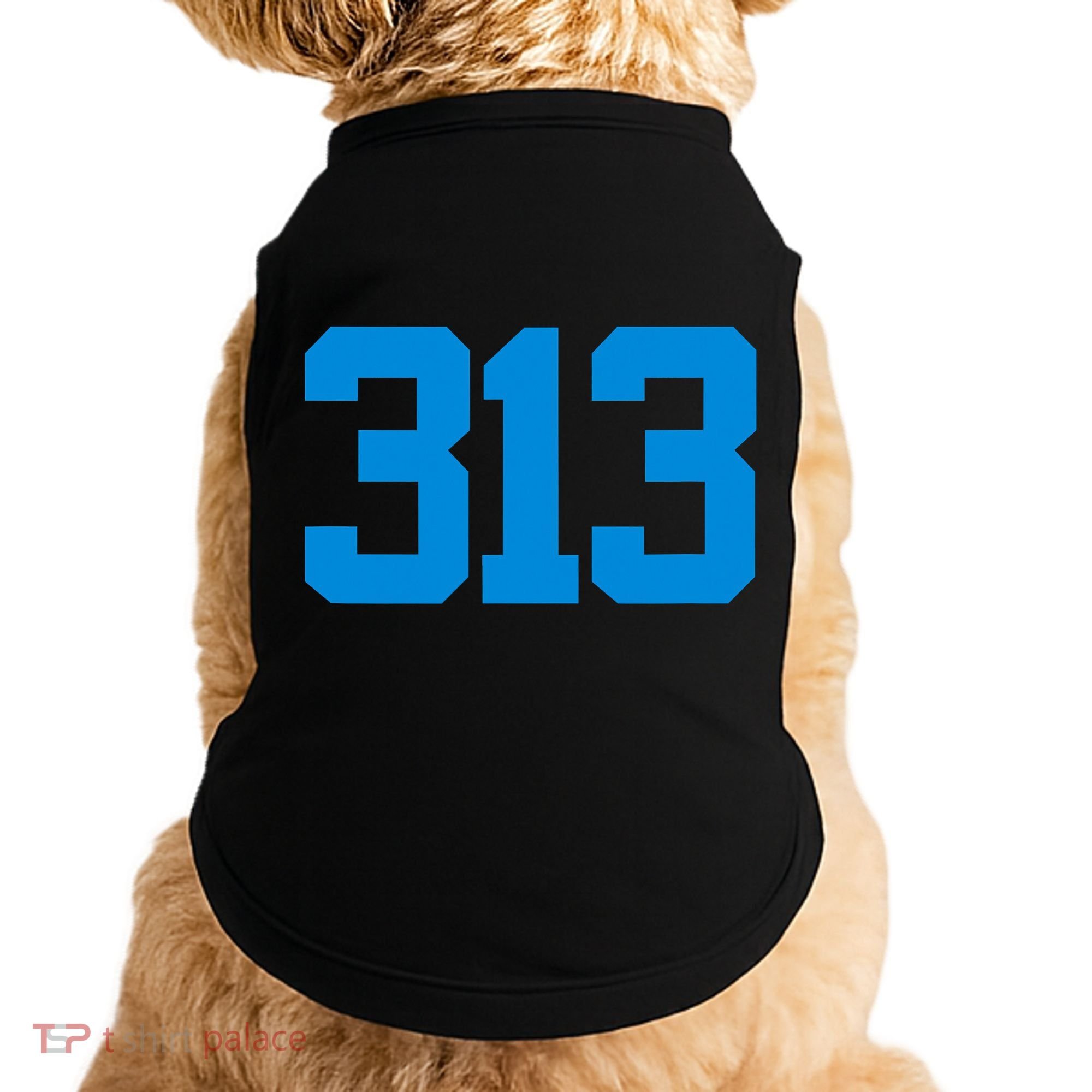 Detroit 313 Area Code GRIT Sports Fan Detroiter Fan Doggie Tank