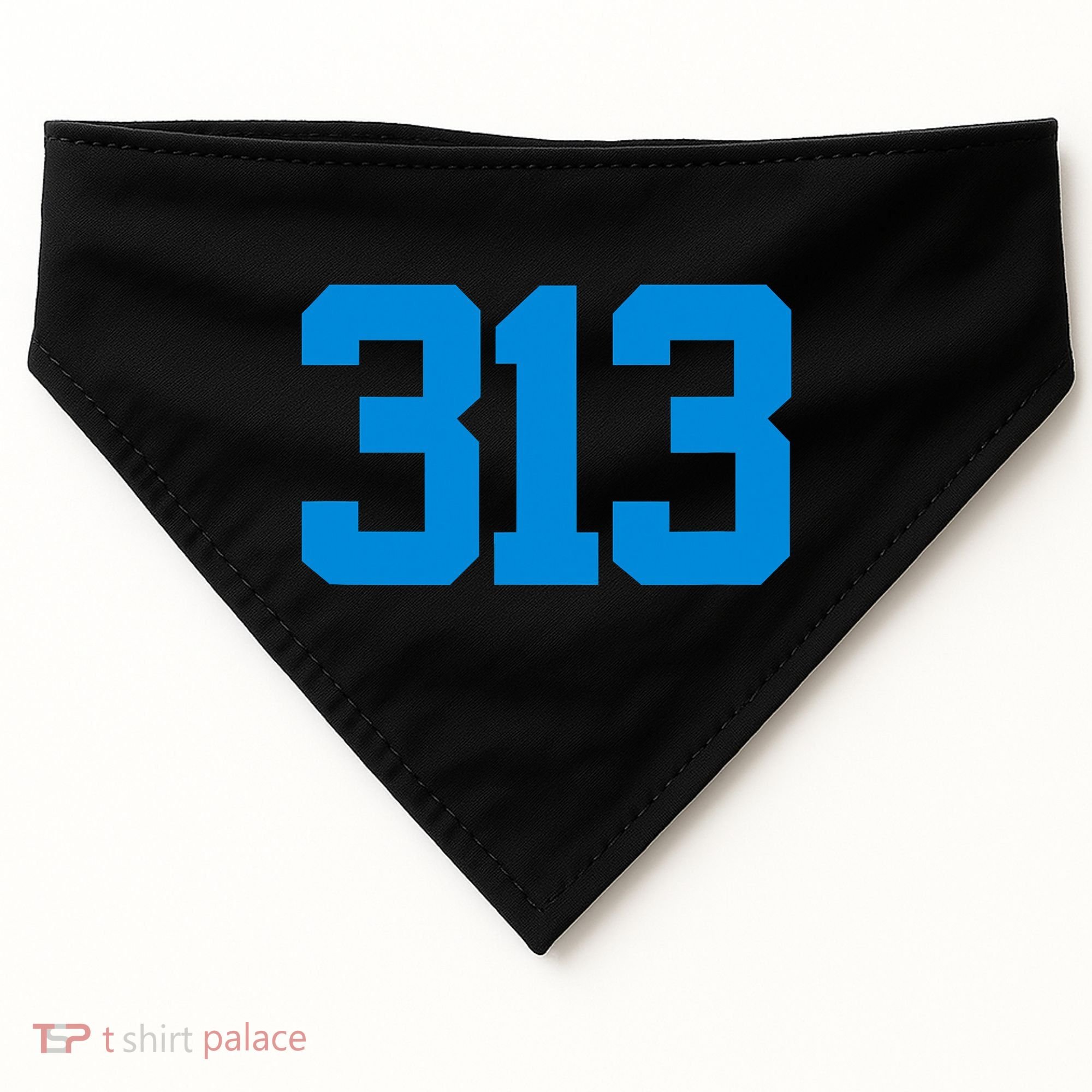 Detroit 313 Area Code GRIT Sports Fan Detroiter Fan USA-Made Doggie Bandana