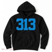 Detroit 313 Area Code GRIT Sports Fan Detroiter Fan Hoodie thumb 0