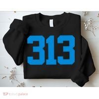Detroit 313 Area Code GRIT Sports Fan Detroiter Fan Sweatshirt thumb 2