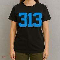 Detroit 313 Area Code GRIT Sports Fan Detroiter Fan T-Shirt thumb 4