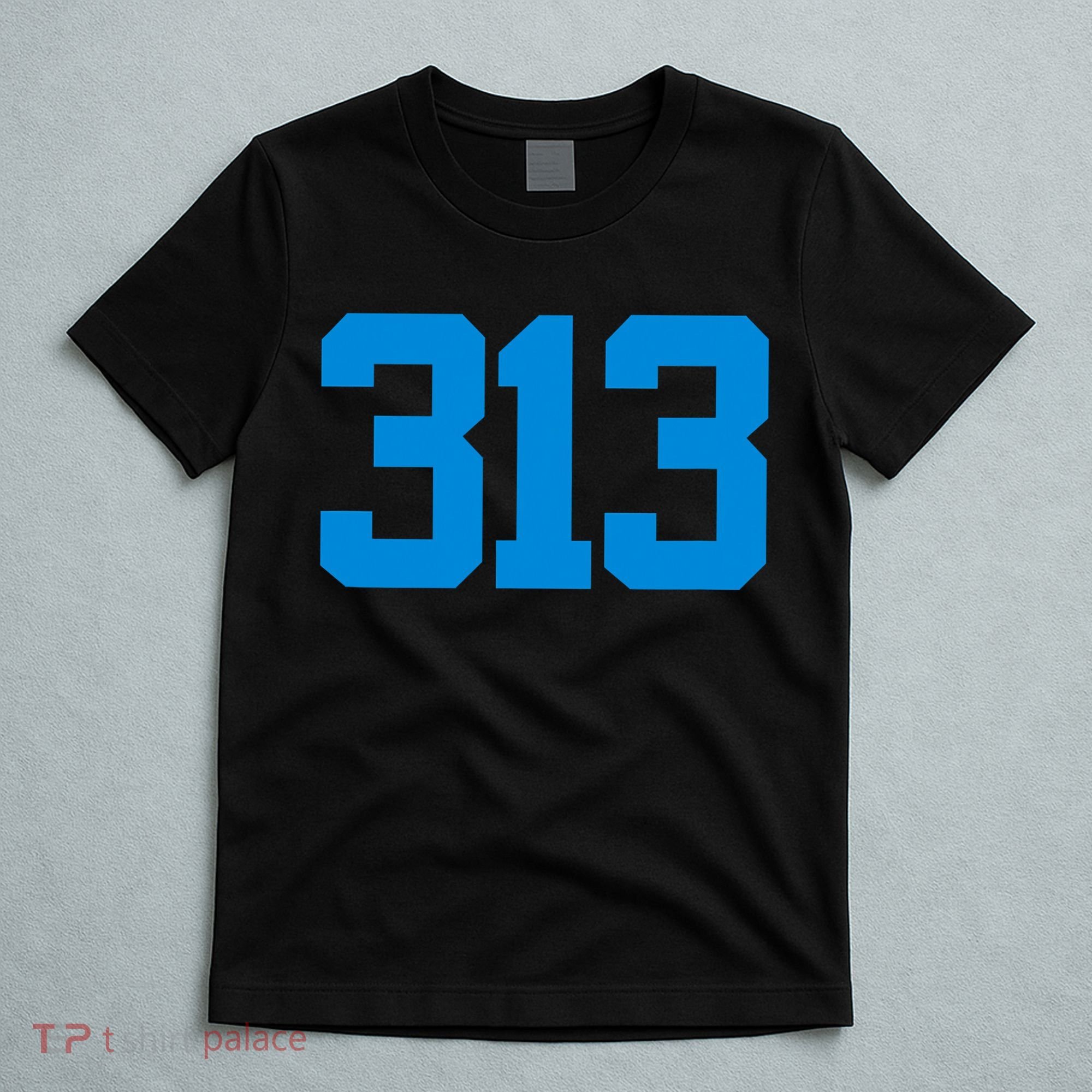 Detroit 313 Area Code GRIT Sports Fan Detroiter Fan T-Shirt