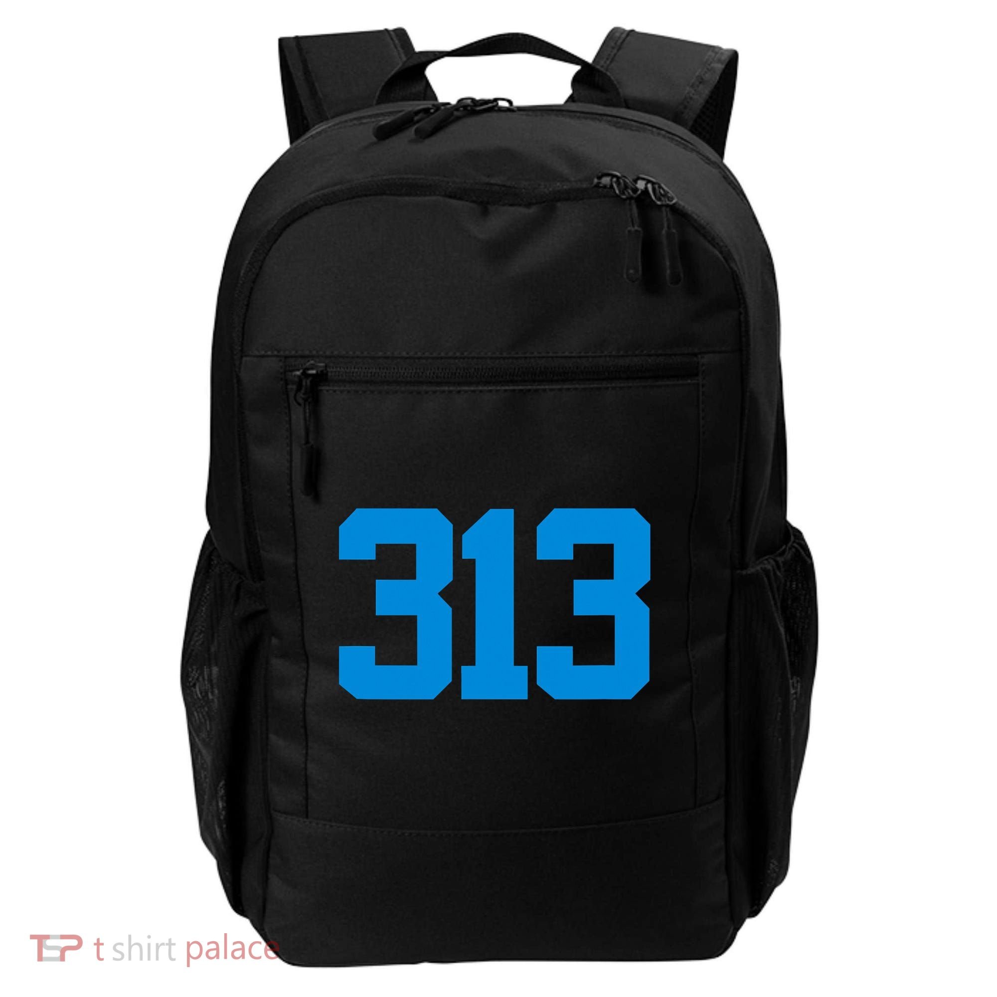 Detroit 313 Area Code GRIT Sports Fan Detroiter Fan Backpack