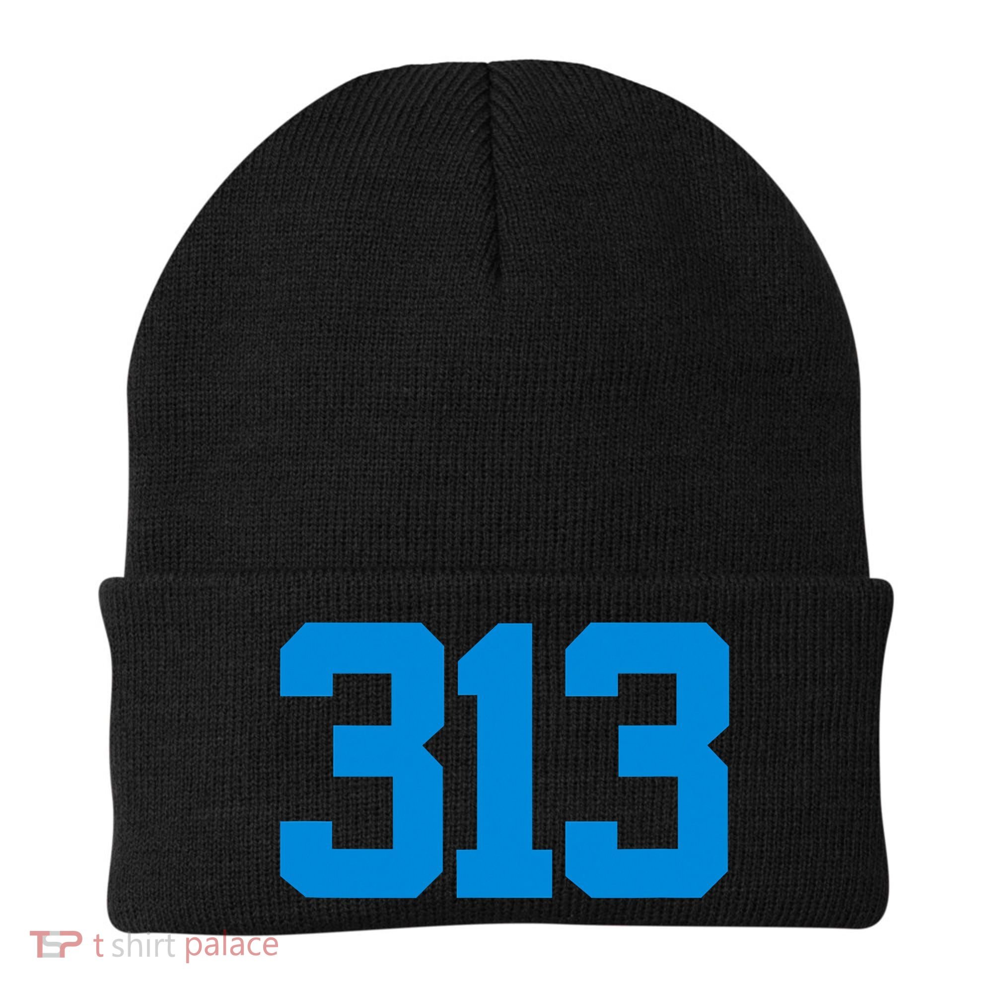 Detroit 313 Area Code GRIT Sports Fan Detroiter Fan Beanie