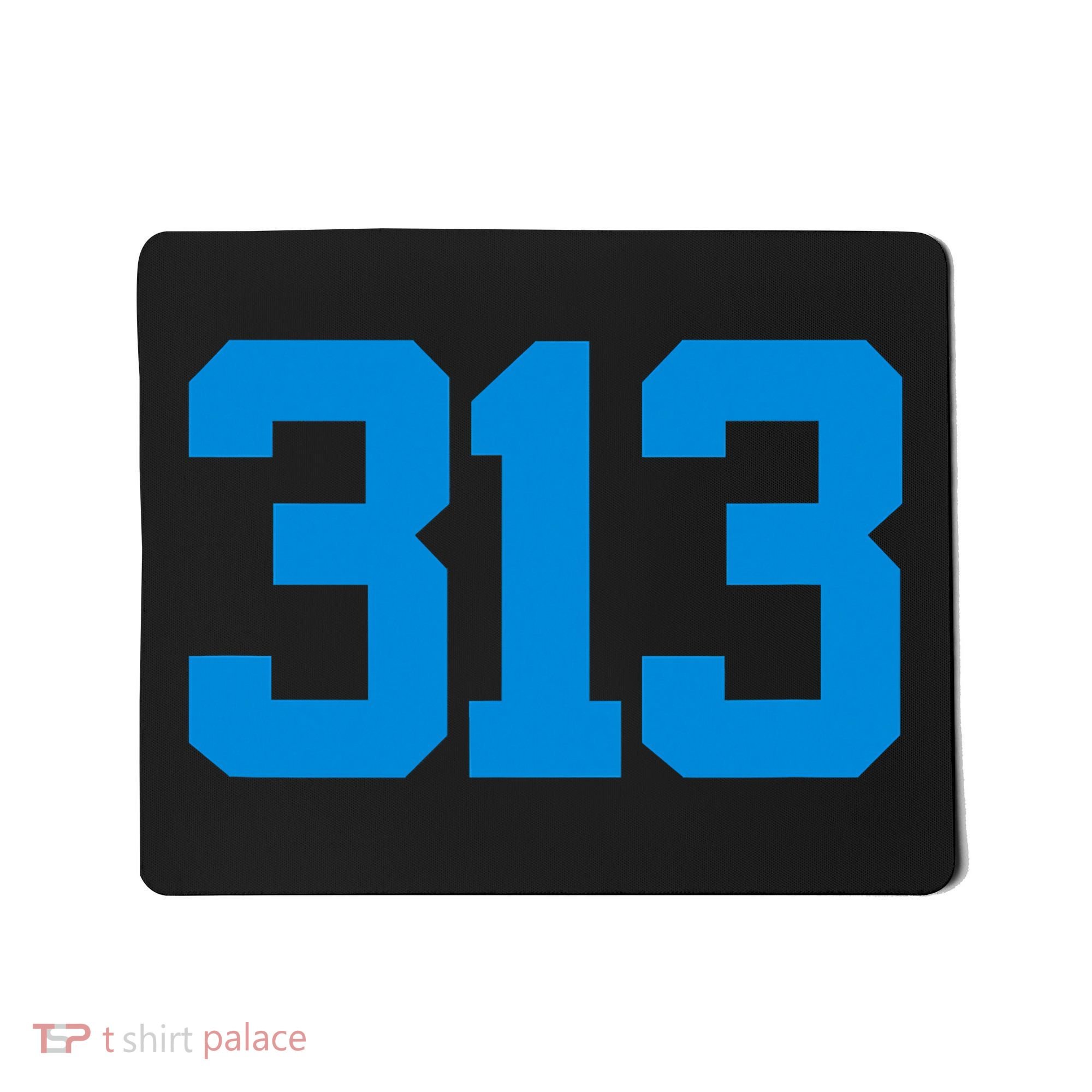 Detroit 313 Area Code GRIT Sports Fan Detroiter Fan Mousepad