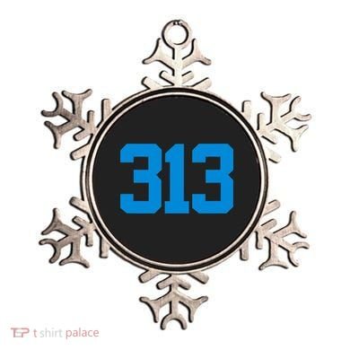 Detroit 313 Area Code GRIT Sports Fan Detroiter Fan Ornament