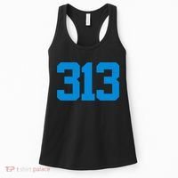 Detroit 313 Area Code GRIT Sports Fan Detroiter Fan Women's Tank Top thumb 0