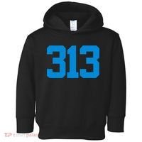 Detroit 313 Area Code GRIT Sports Fan Detroiter Fan Toddler Hoodie thumb 0