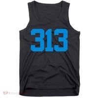 Detroit 313 Area Code GRIT Sports Fan Detroiter Fan Tank Top thumb 0
