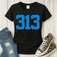 Detroit 313 Area Code GRIT Sports Fan Detroiter Fan Women's T-Shirt thumb 3