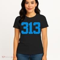 Detroit 313 Area Code GRIT Sports Fan Detroiter Fan Women's T-Shirt thumb 4