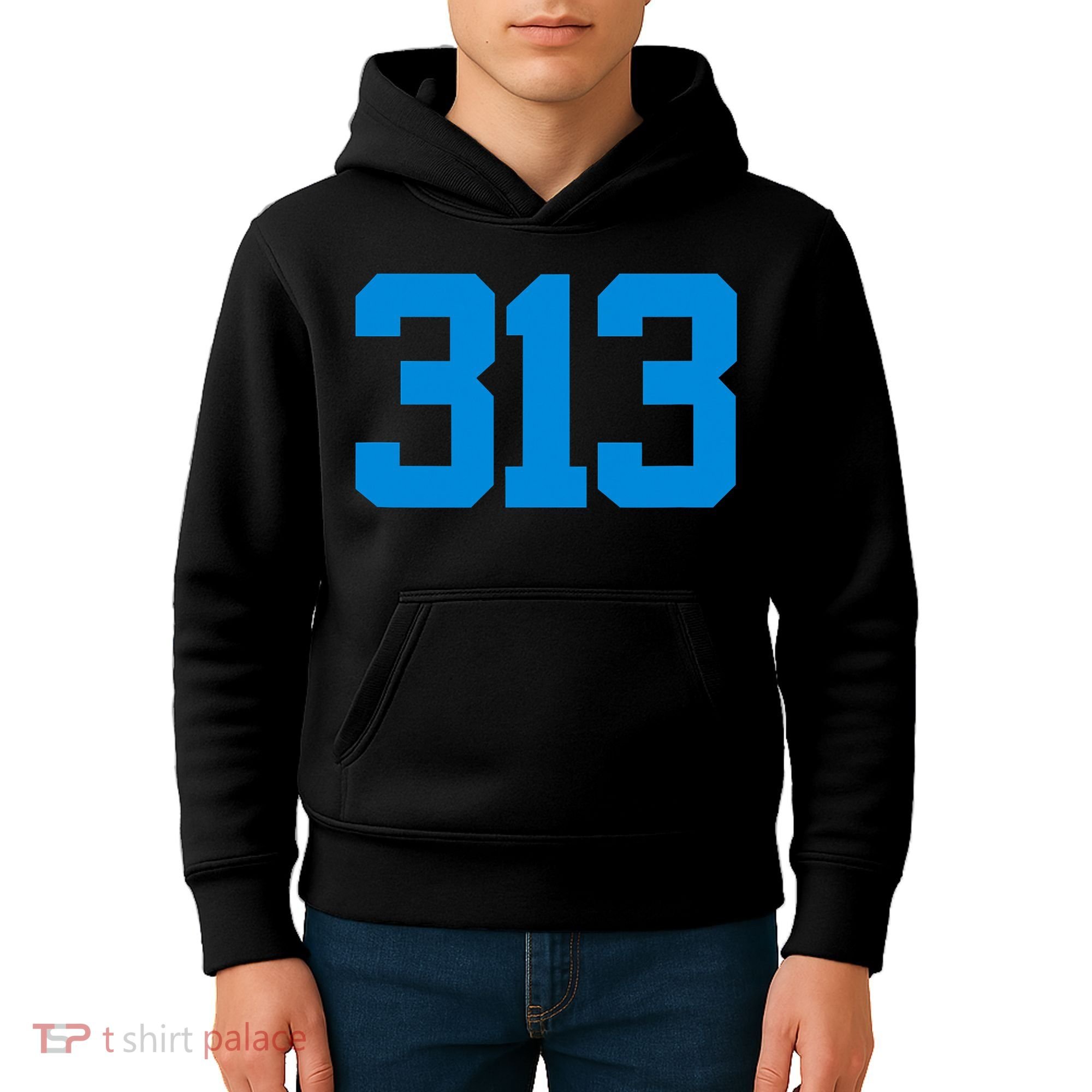 Detroit 313 Area Code GRIT Sports Fan Detroiter Fan Kids Hoodie